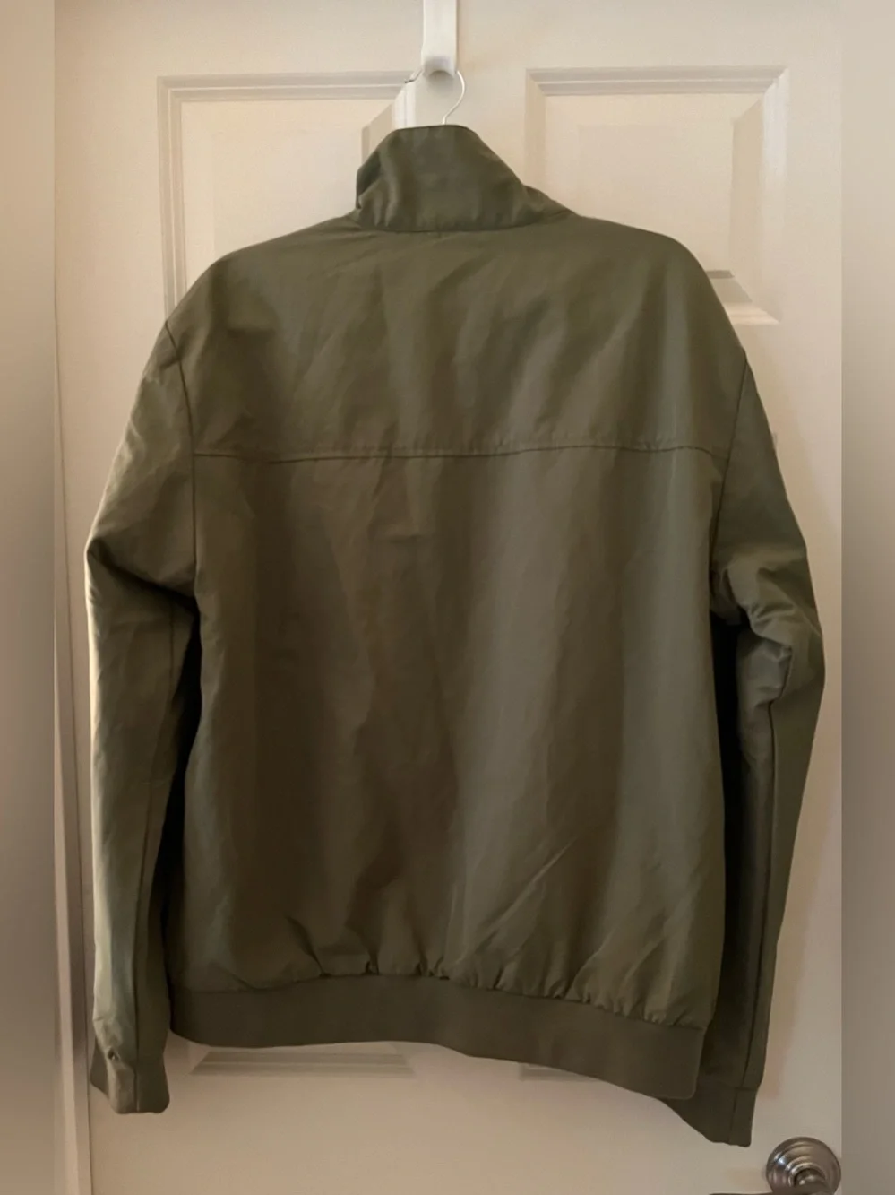 Men’s olive green Quiksilver cotton-blend Harrington jacket lightweight XL